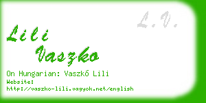 lili vaszko business card